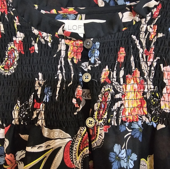 LOFT Paisley Floral Print Long Sleeve Blouse - Picture 3 of 7